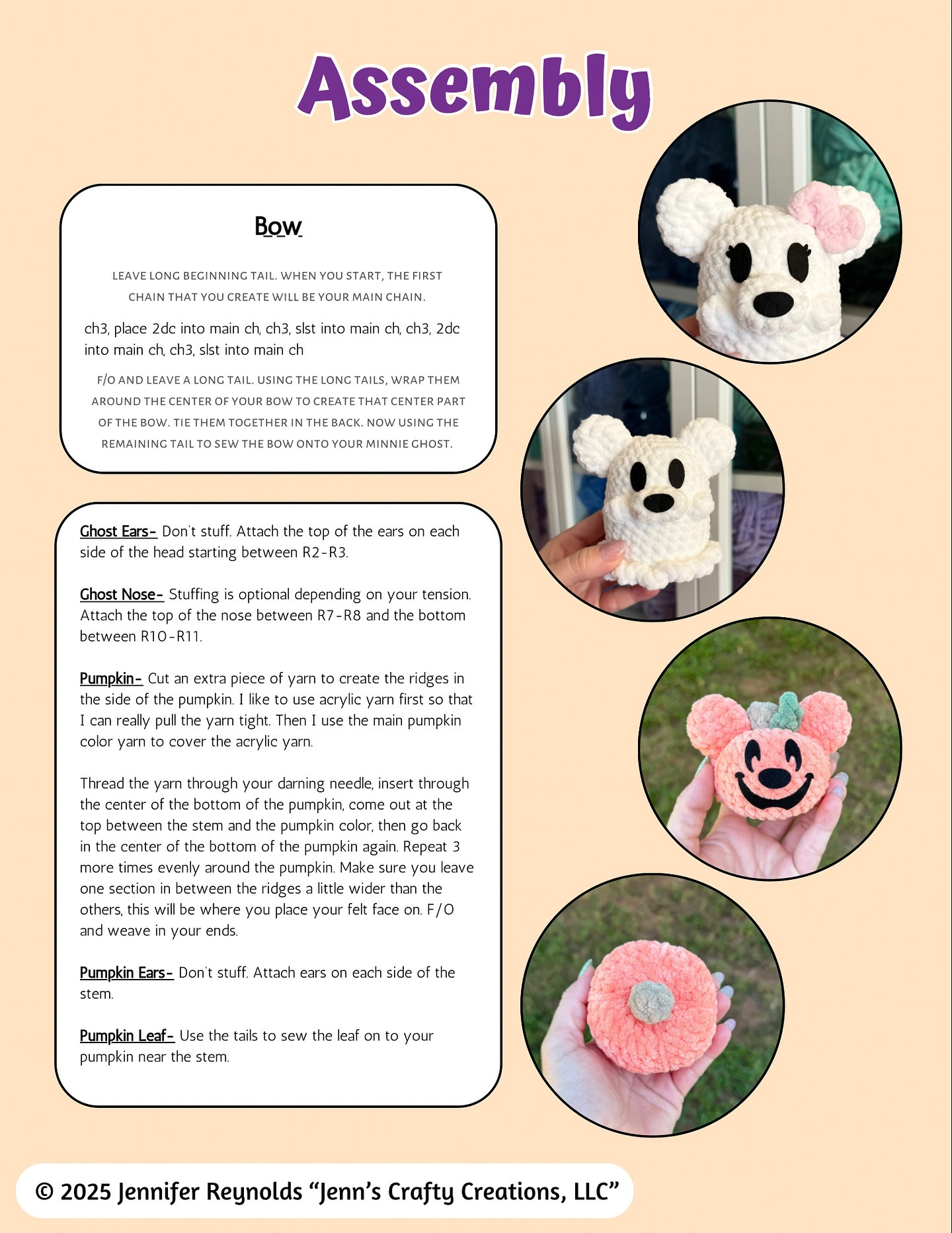Crochet Mickey and Minnie Halloween Plush Toys Free Pattern