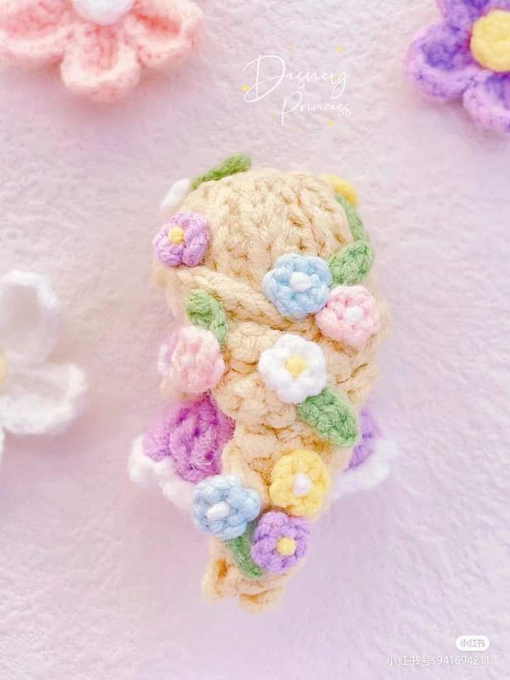 Crochet Miniature Princess with Floral Accessories Pattern