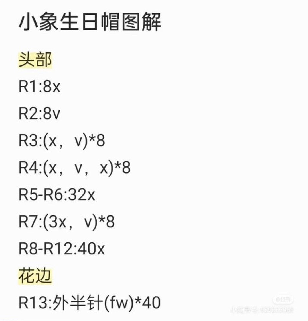 Crochet Pattern: Cute Elephant with Party Hat