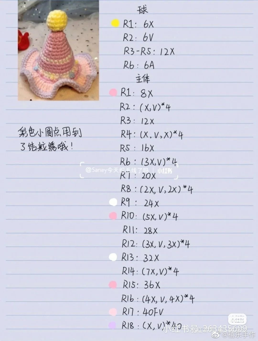 Crochet Pattern: Cute Elephant with Party Hat