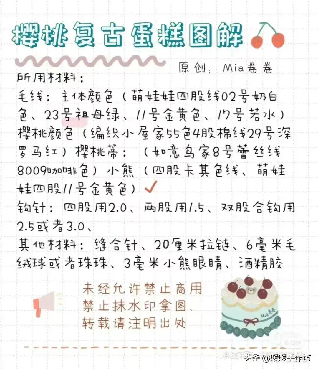 Crochet Pattern for a Cute Berry Cake Design