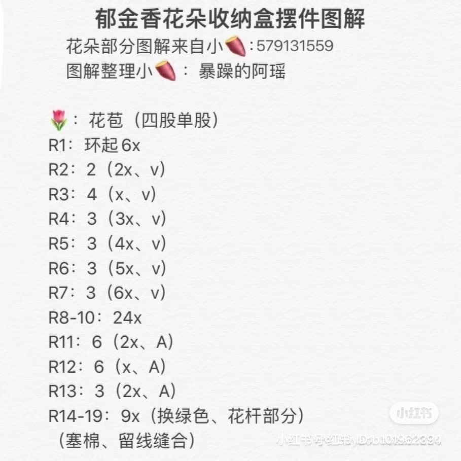 Crochet Pattern for a Cute Tulip in Pot