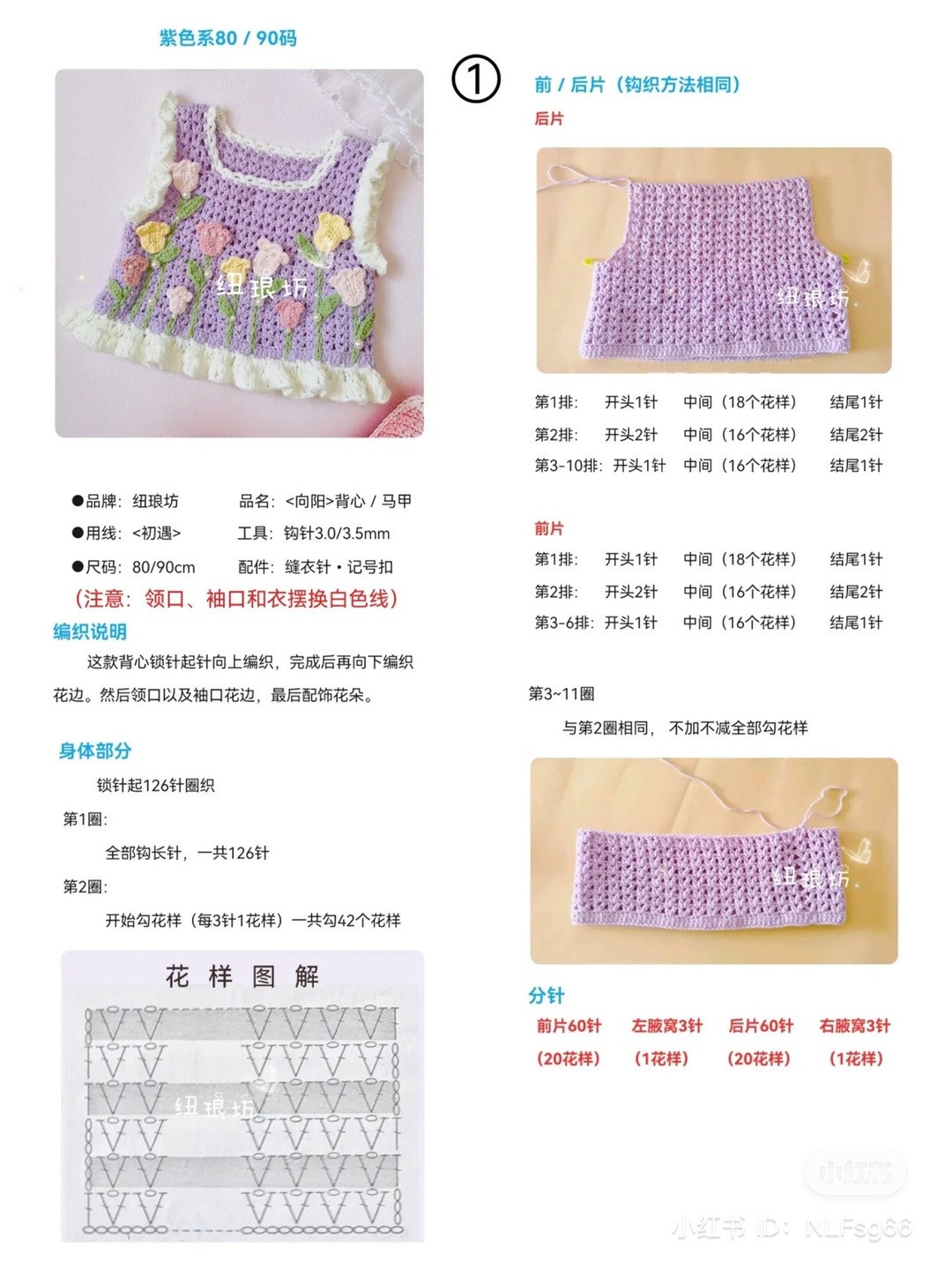 Crochet Pattern for a Floral Baby Vest with Ruffles