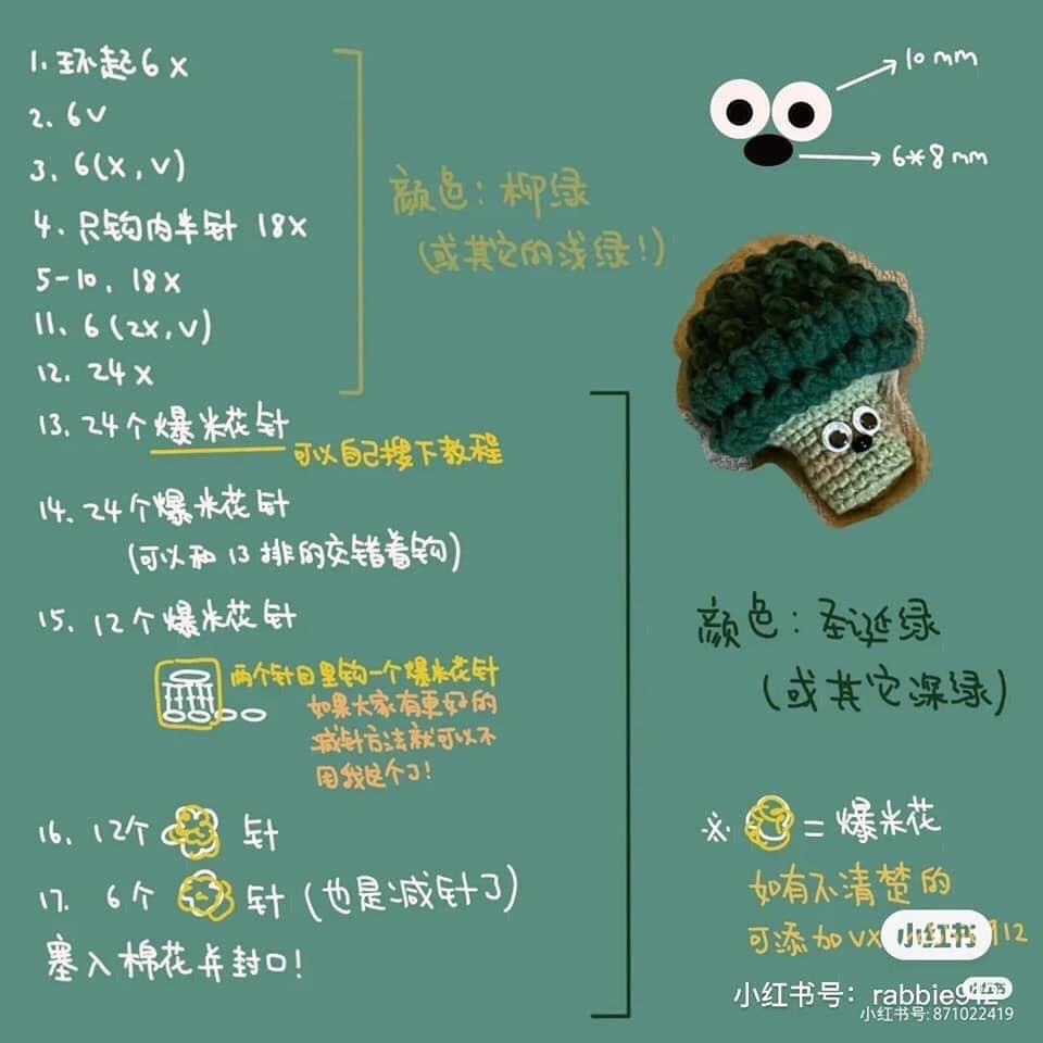 Crochet Pattern for Adorable Amigurumi Broccoli Toys