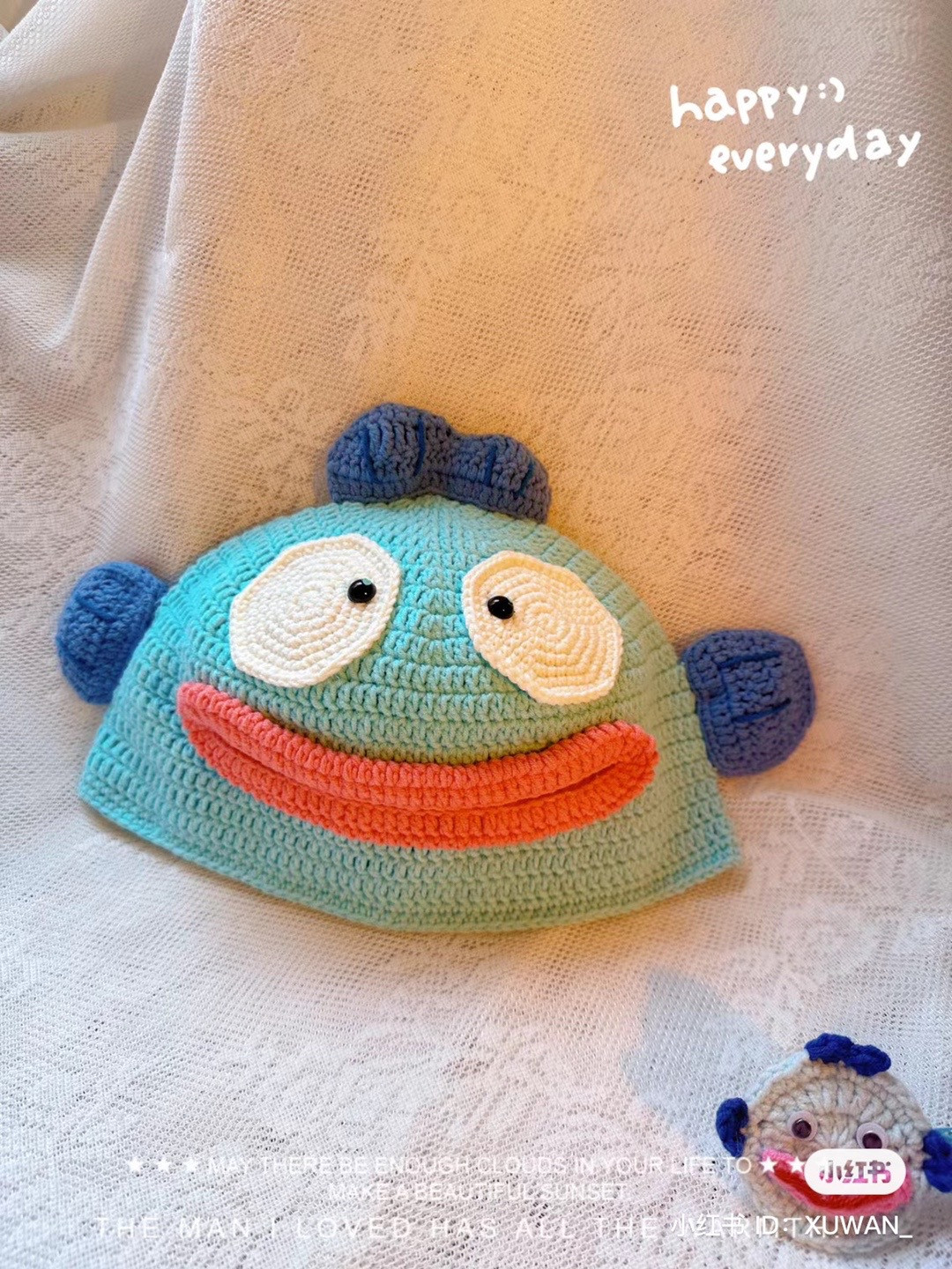Crochet Pattern for Adorable Fish-Themed Beanie and Accessory