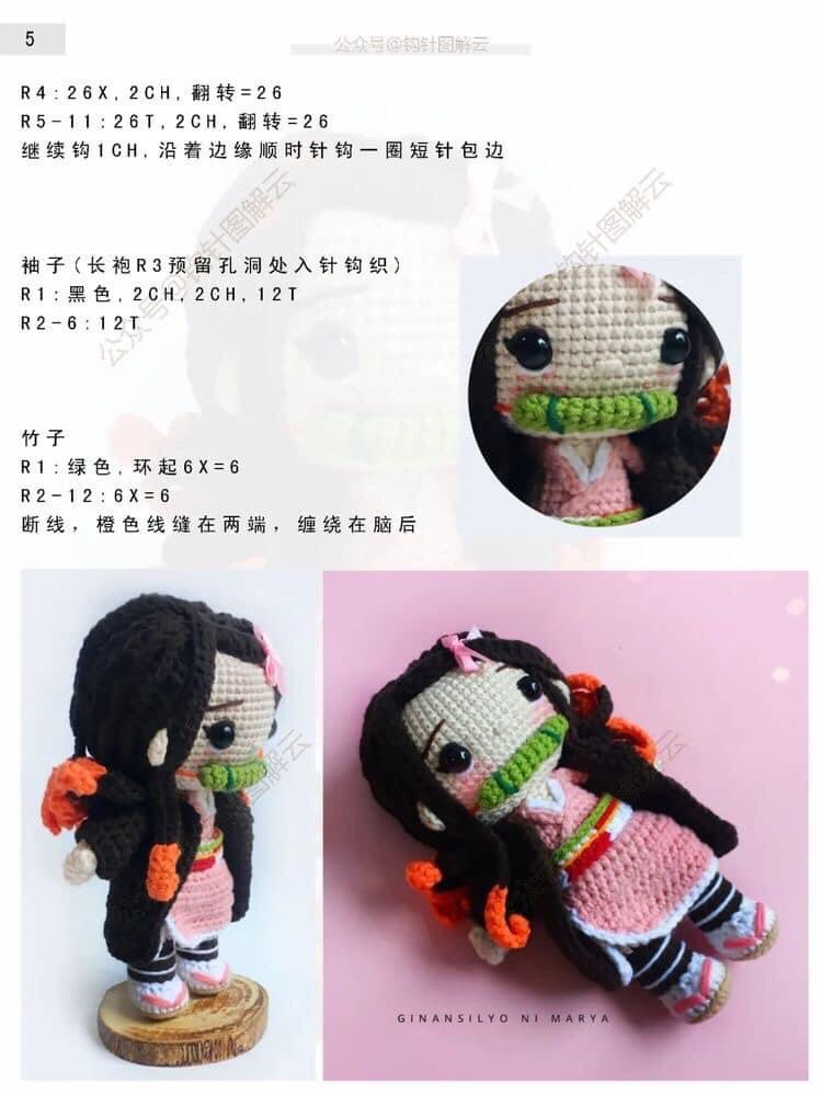 Crochet Pattern for Amigurumi Doll Inspired by Popular Anime