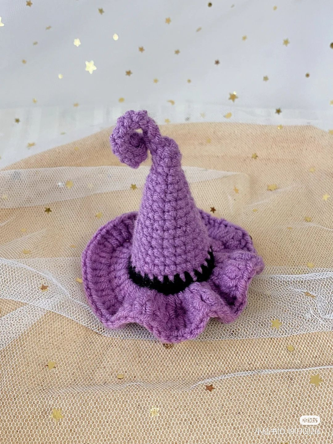 Crochet Pattern for Colorful Witch Hat Decorations
