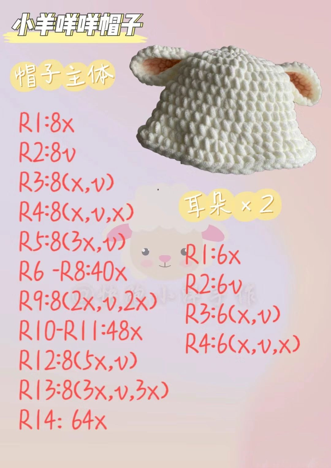 Crochet Pattern for Cozy Sheep Ear Hat