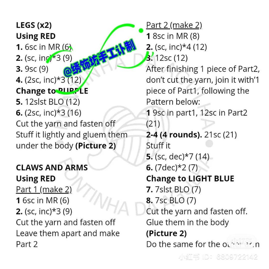 Crochet Pattern for Cute Cartoon Crab Amigurumi