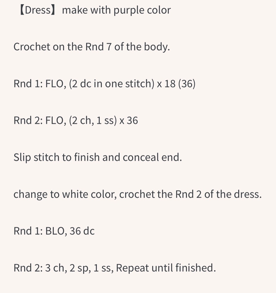 Crochet Pattern for Cute Little Doll with Bow and Dress