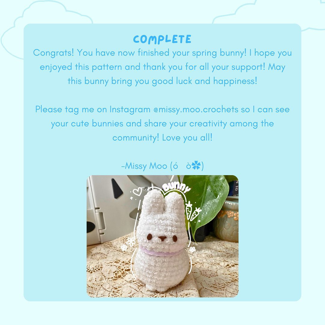Crochet Pattern for Cute Spring Bunny Amigurumi Toy