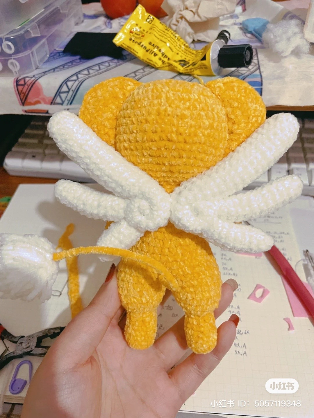 Crochet Pattern for Cute Winged Bear Amigurumi
