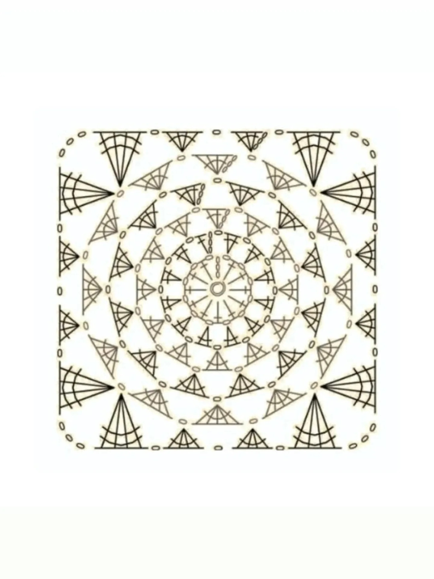 Crochet Pattern for Elegant Square Motif with Petal Design