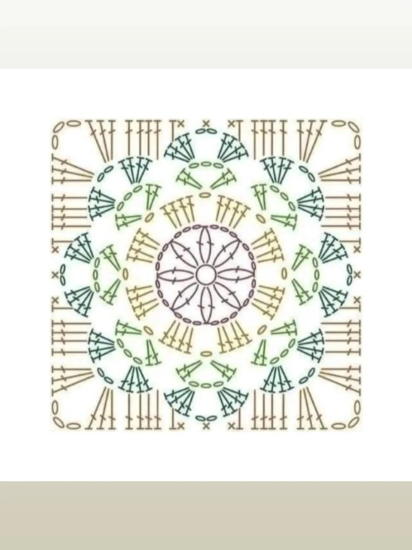 Crochet Pattern for Elegant Square Motif with Petal Design