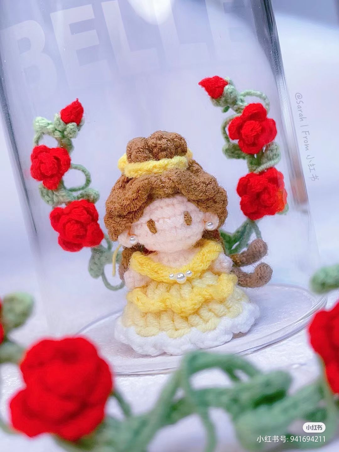 Crochet Pattern for Princess in Glass with Roses