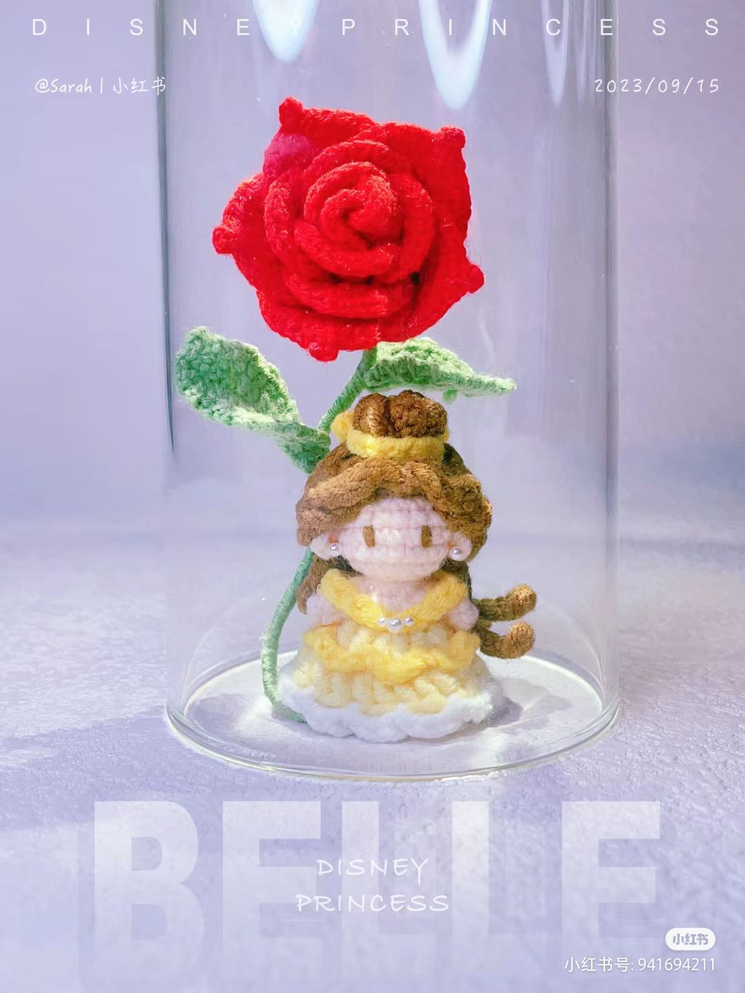 Crochet Pattern for Princess in Glass with Roses