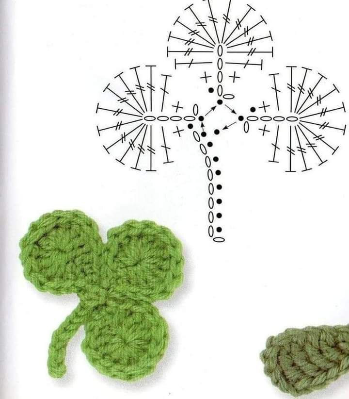 Crochet Pattern for Three-Leaf Clover Design