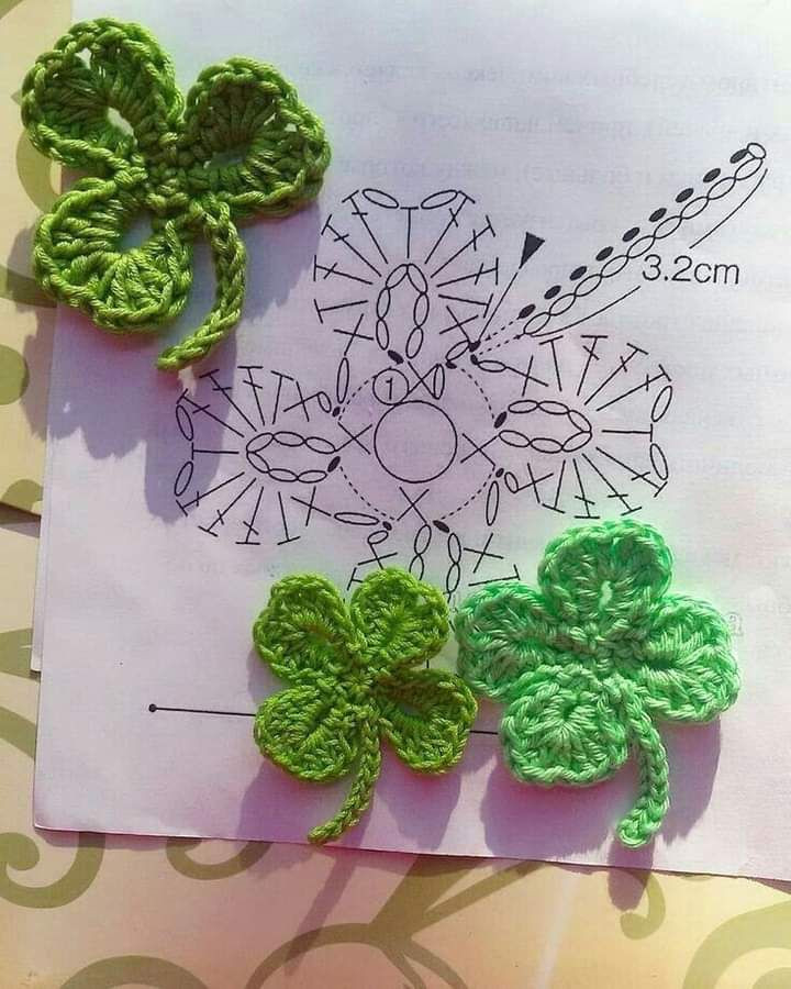 Crochet Pattern for Three-Leaf Clover Design