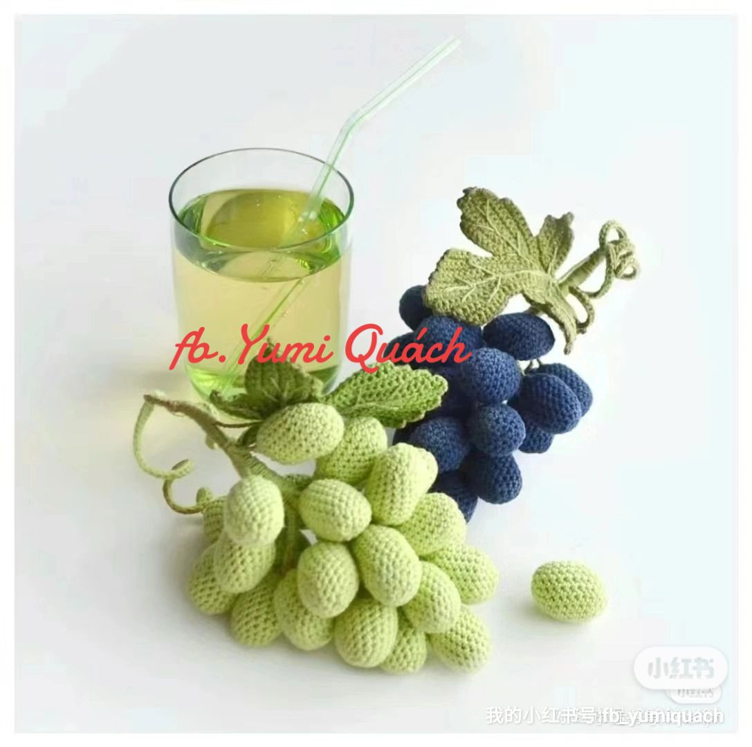 Crochet Pattern: Realistic Grapes and Wine Glass Decoration