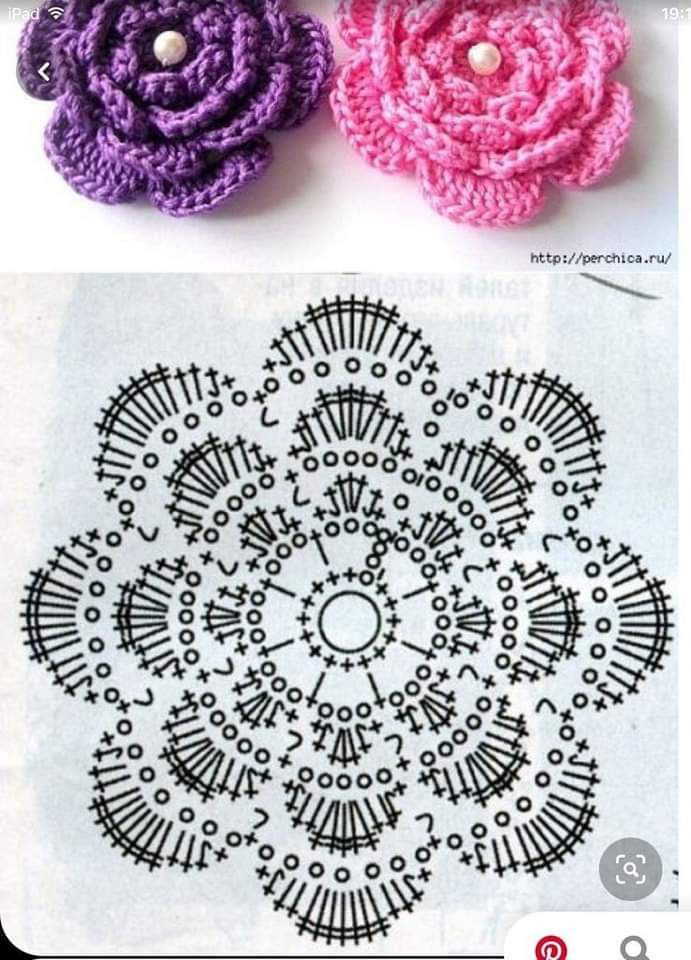 Crochet Rolled Rose Flower Pattern by Pink Rose Crochet