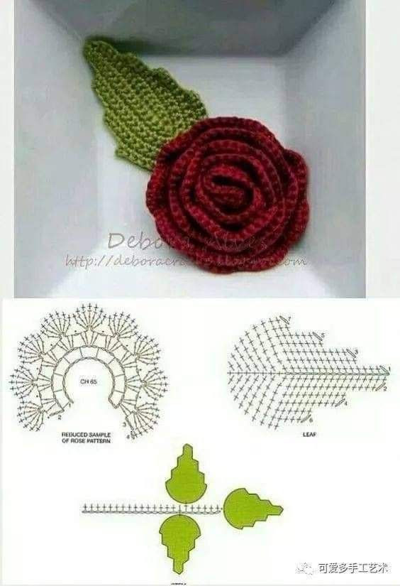 Crochet Rolled Rose Flower Pattern by Pink Rose Crochet