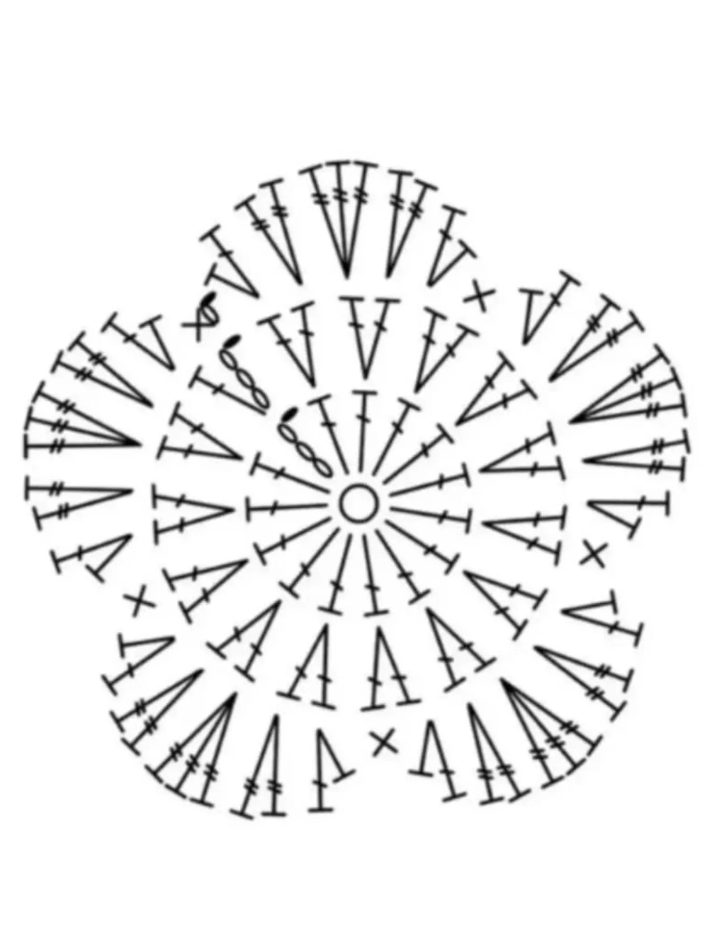 Crochet Round Motif Pattern with Detailed Stitch Diagram