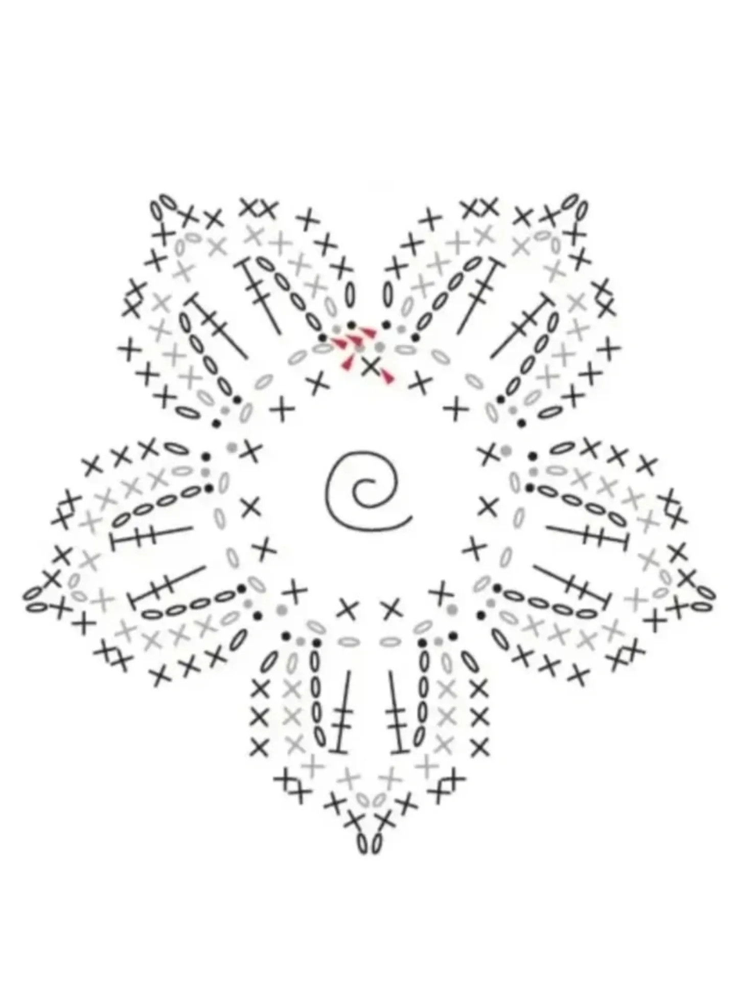 Crochet Round Motif Pattern with Detailed Stitch Diagram