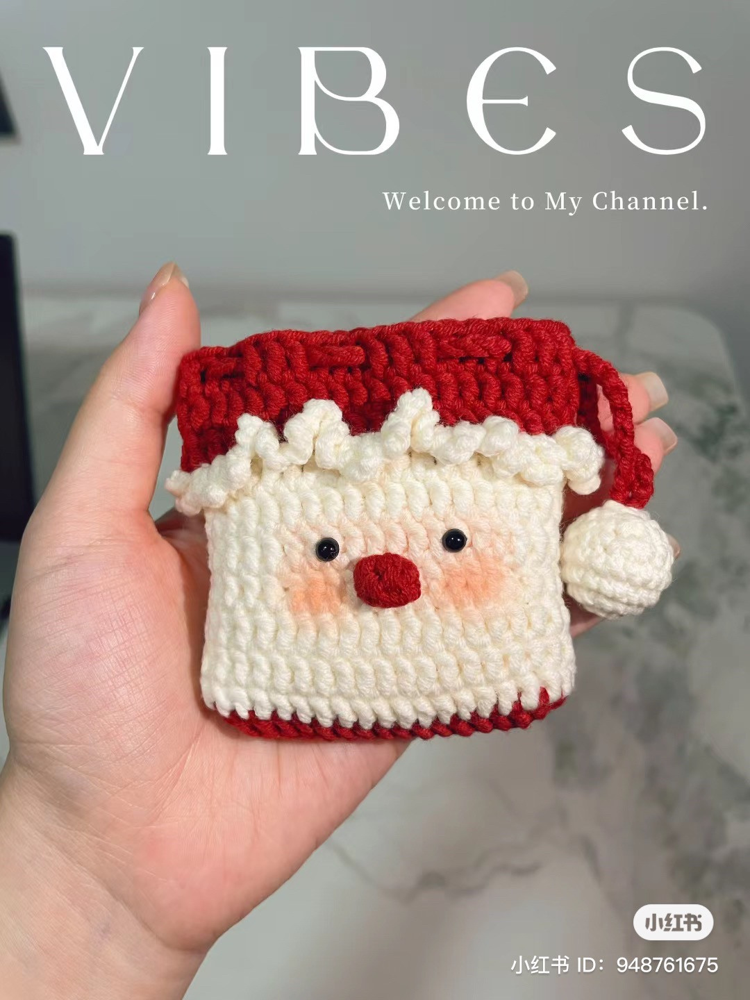 Crochet Santa Claus Basket for Christmas Decoration
