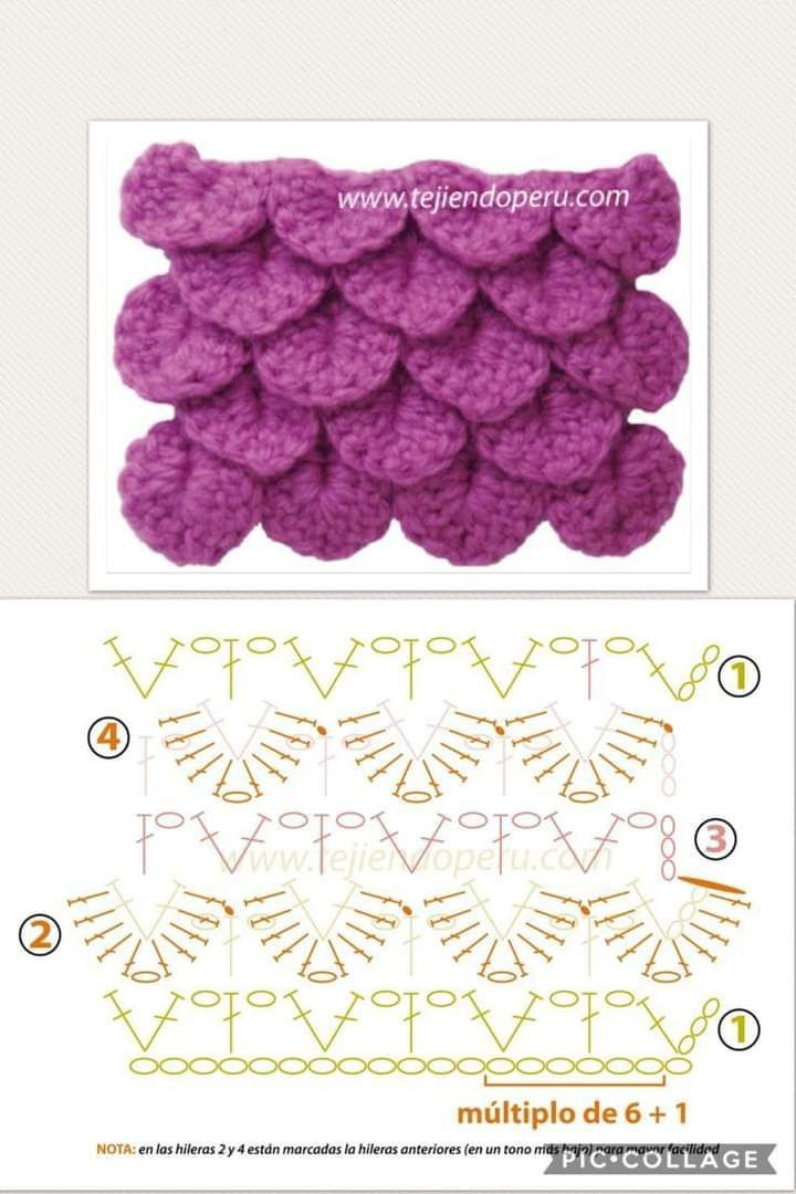 Crochet Scale Pattern with Detailed Stitch Chart