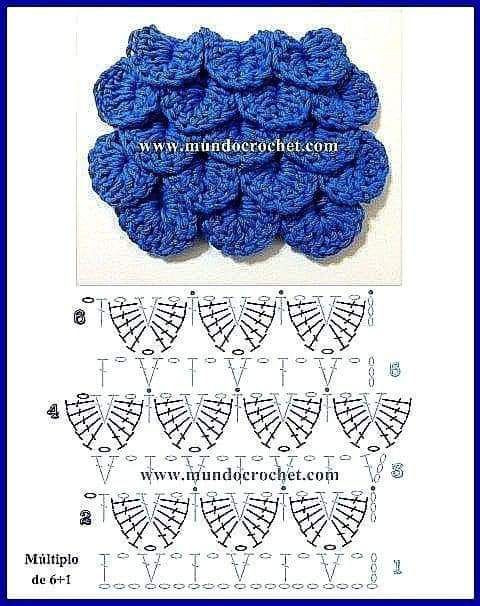 Crochet Scale Pattern with Detailed Stitch Chart