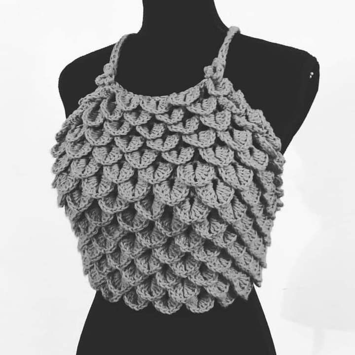Crochet Scale Pattern with Detailed Stitch Chart