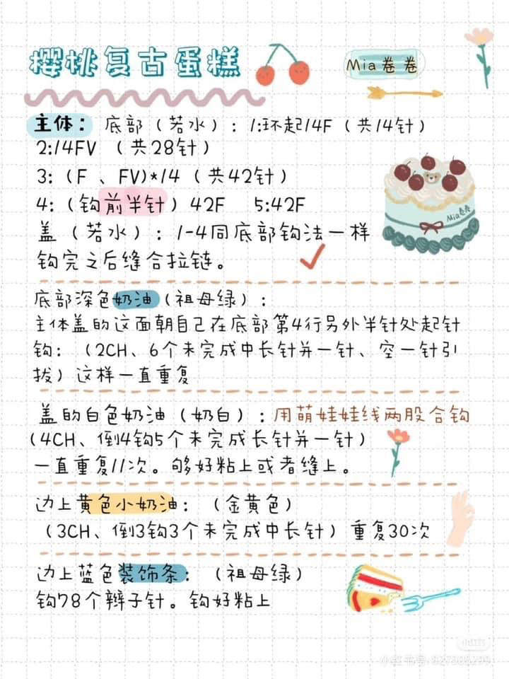 Crochet Strawberry Cake Pattern for Special Birthdays