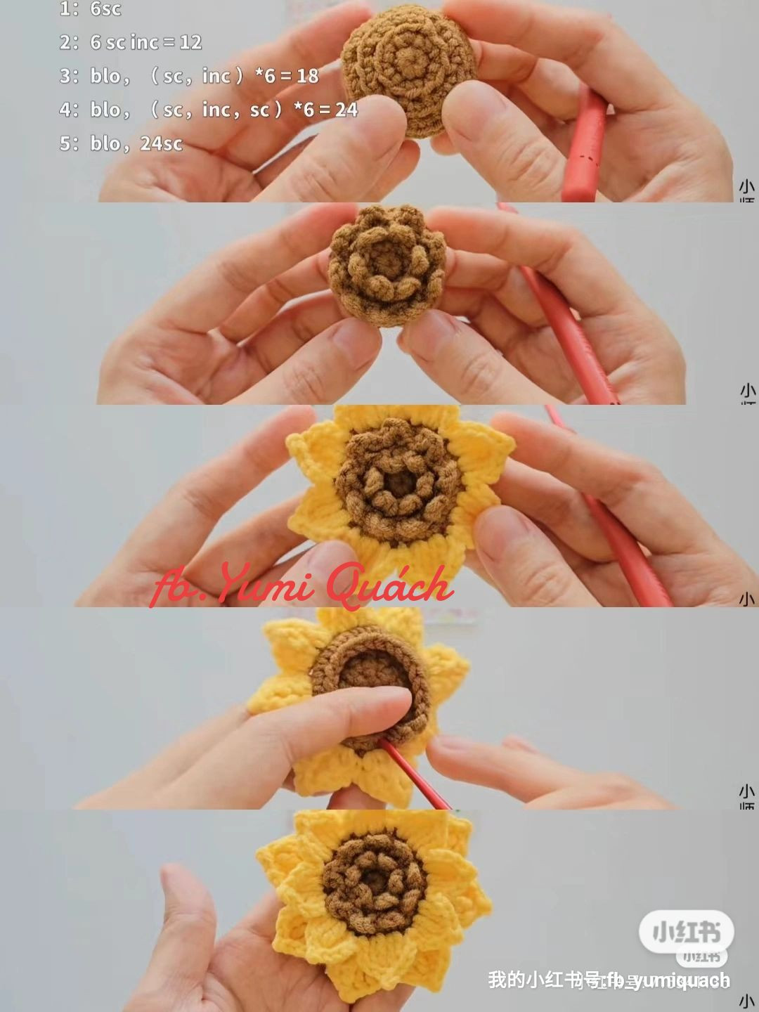 Crochet Sunflower and Little Flowers in a Pot Pattern