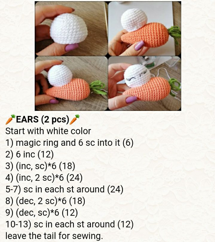 Crochet Tiny Bunny and Carrot Pattern - Free Tutorial