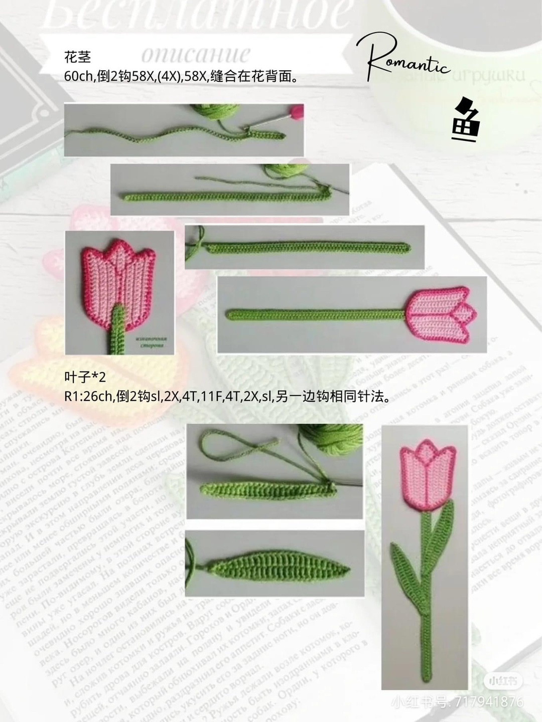 Crochet Tulip Bookmark Pattern for Book Lovers