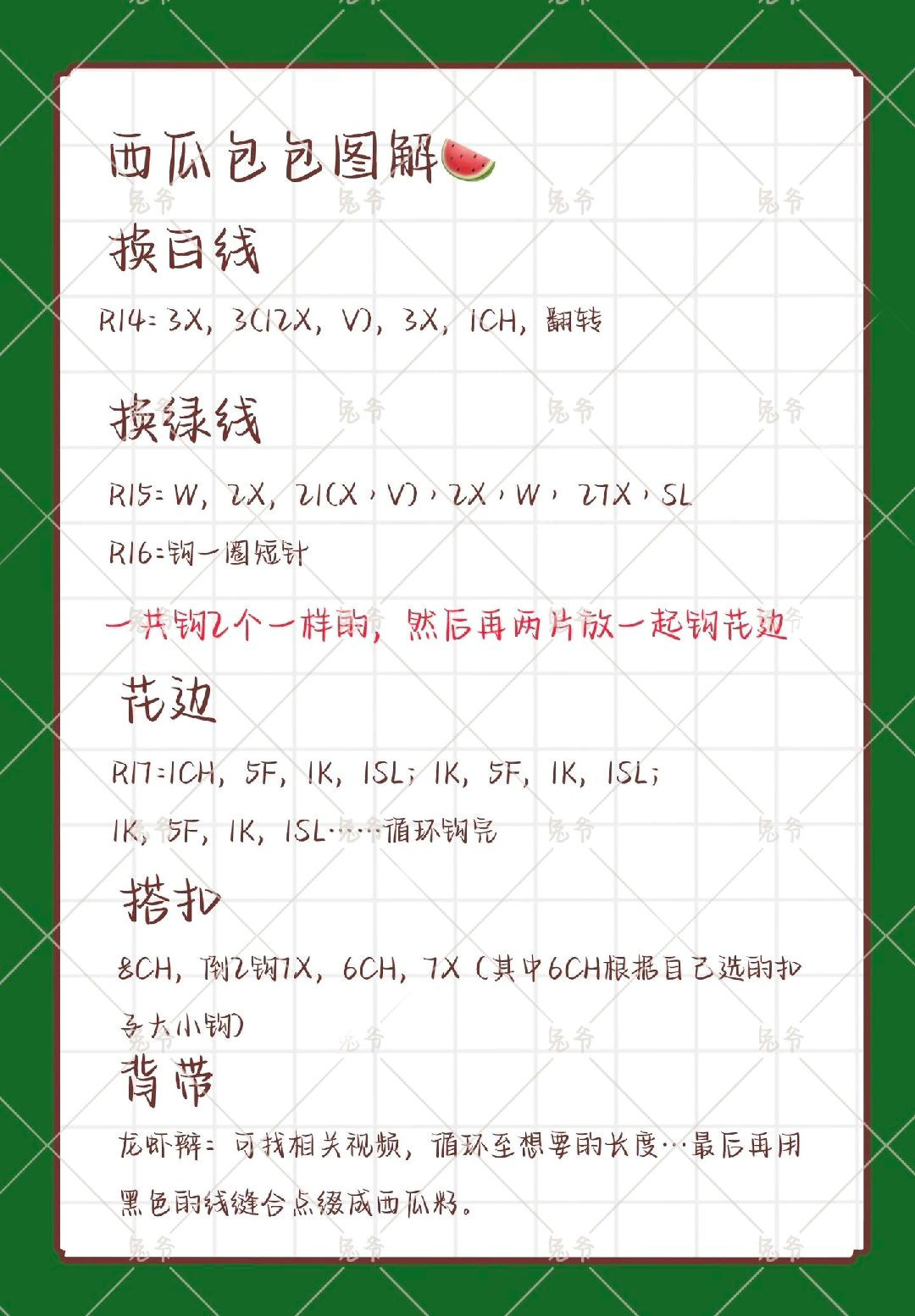 Crochet Watermelon Purse Pattern for Summer Fun