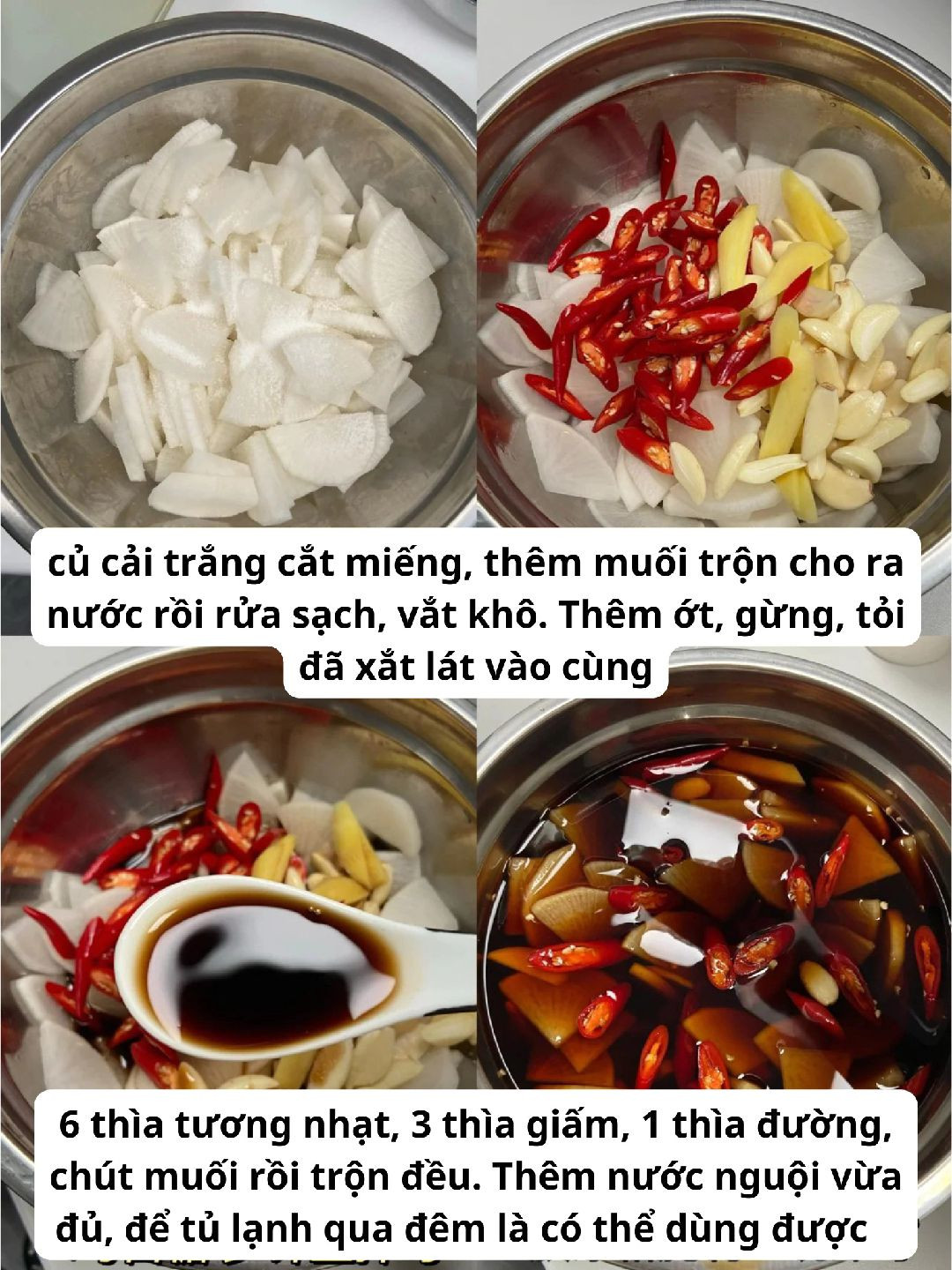 Củ Cải Ngâm Chua Ngọt Tươi Mát, Cay Nồng