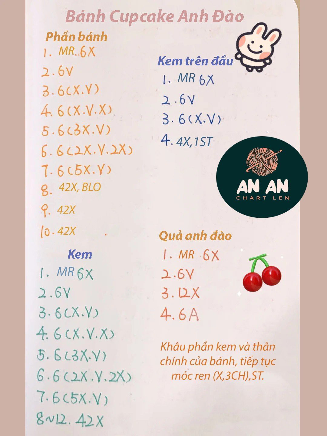 Cupcake móc len sáng tạo với kim và khóa đánh dấu đầy màu sắc