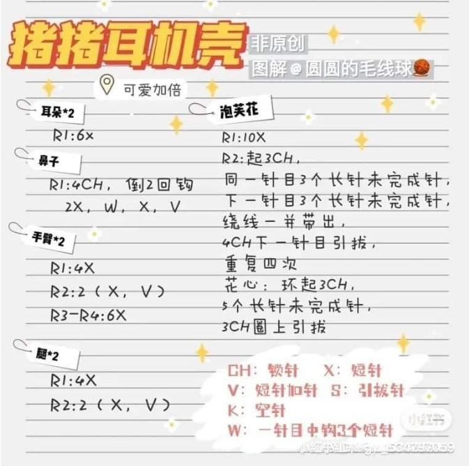 Cute Bear Crochet AirPods Case with Fluffy Design