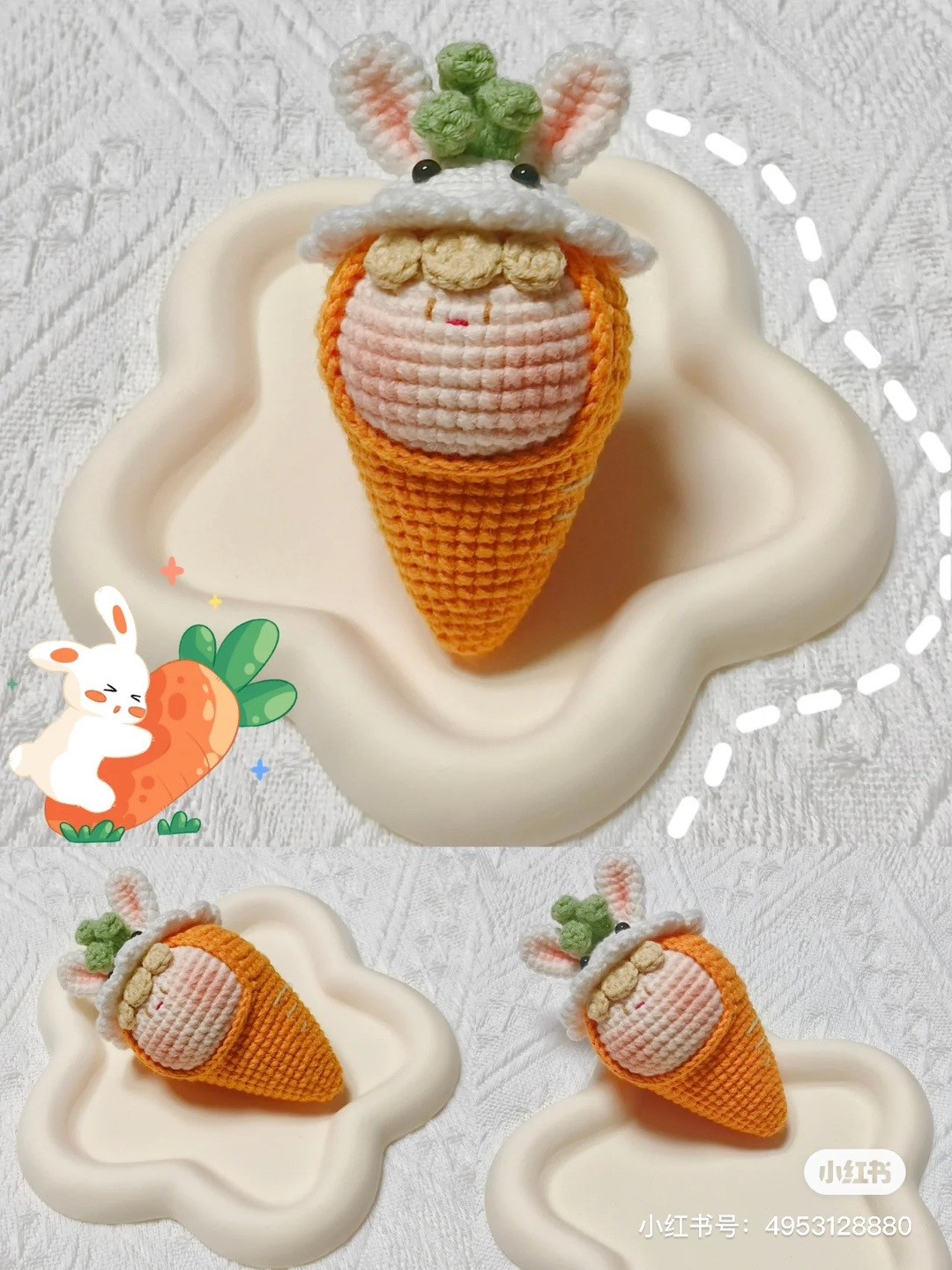 Cute Bunny in a Carrot Crochet Pattern