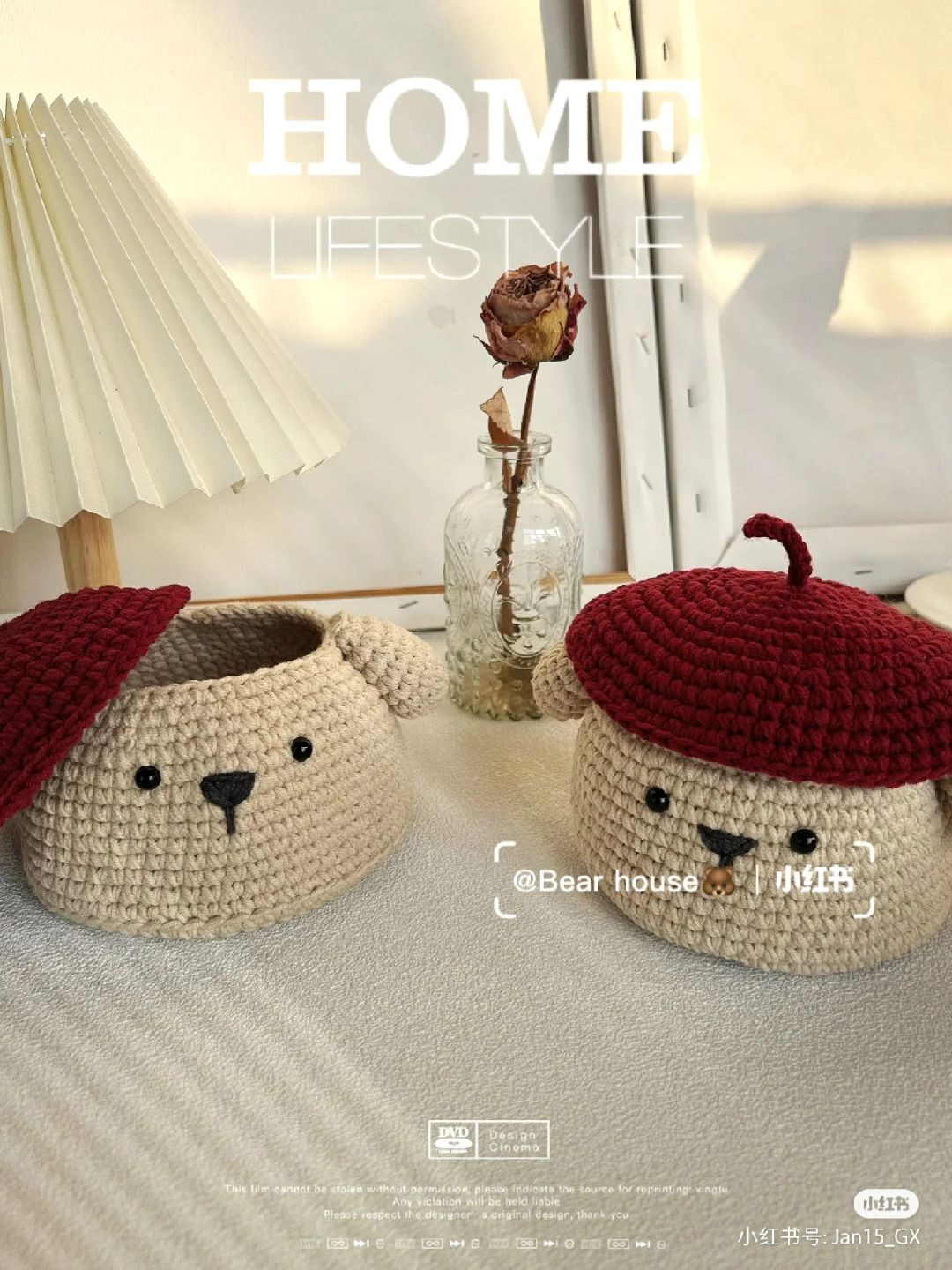 Cute Crochet Bear Containers with Removable Hats