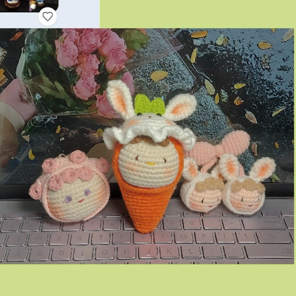 Cute Crochet Bow with Adorable Bunny Faces Pattern