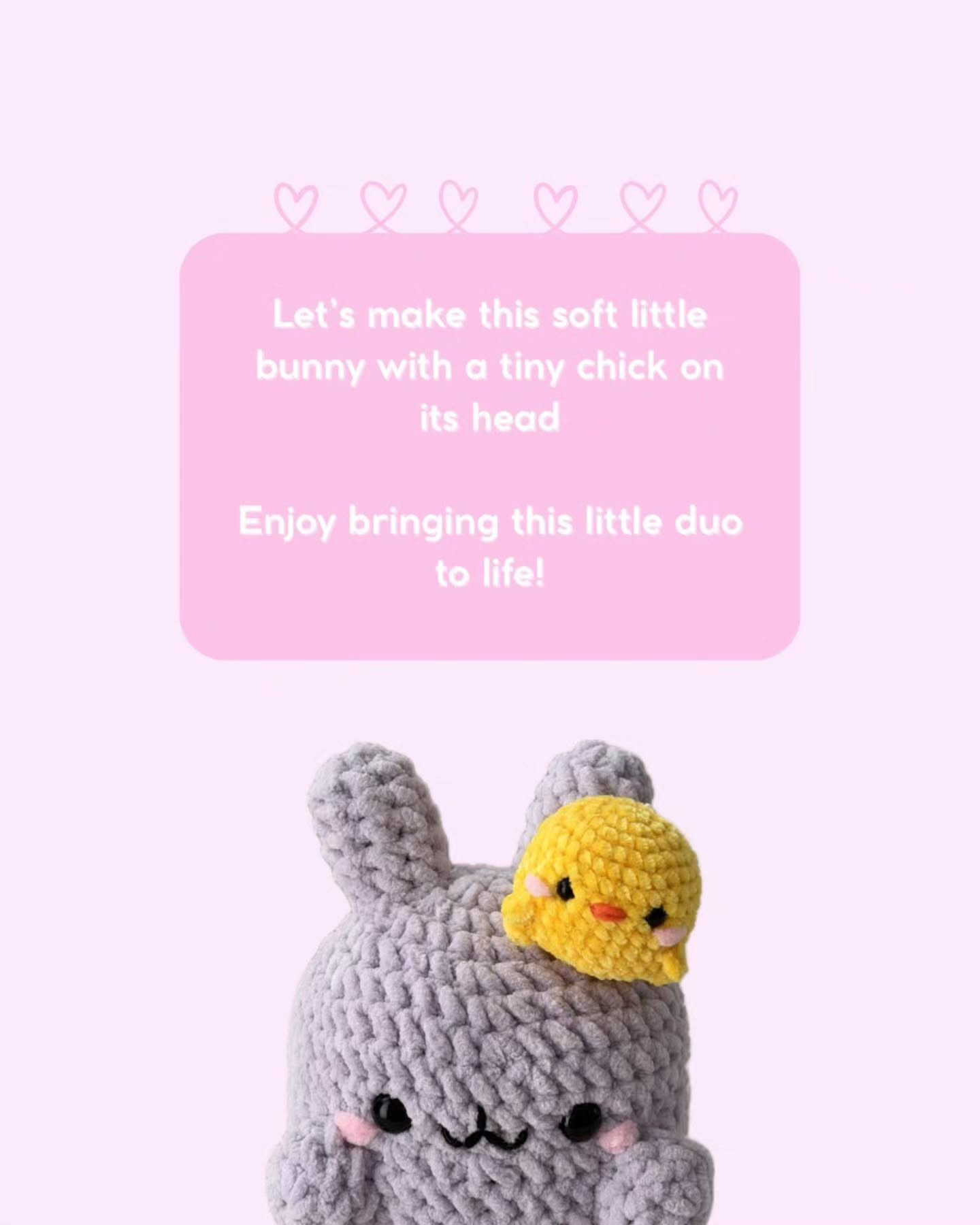 Cute Crochet Bunny and Chick Amigurumi Free Pattern