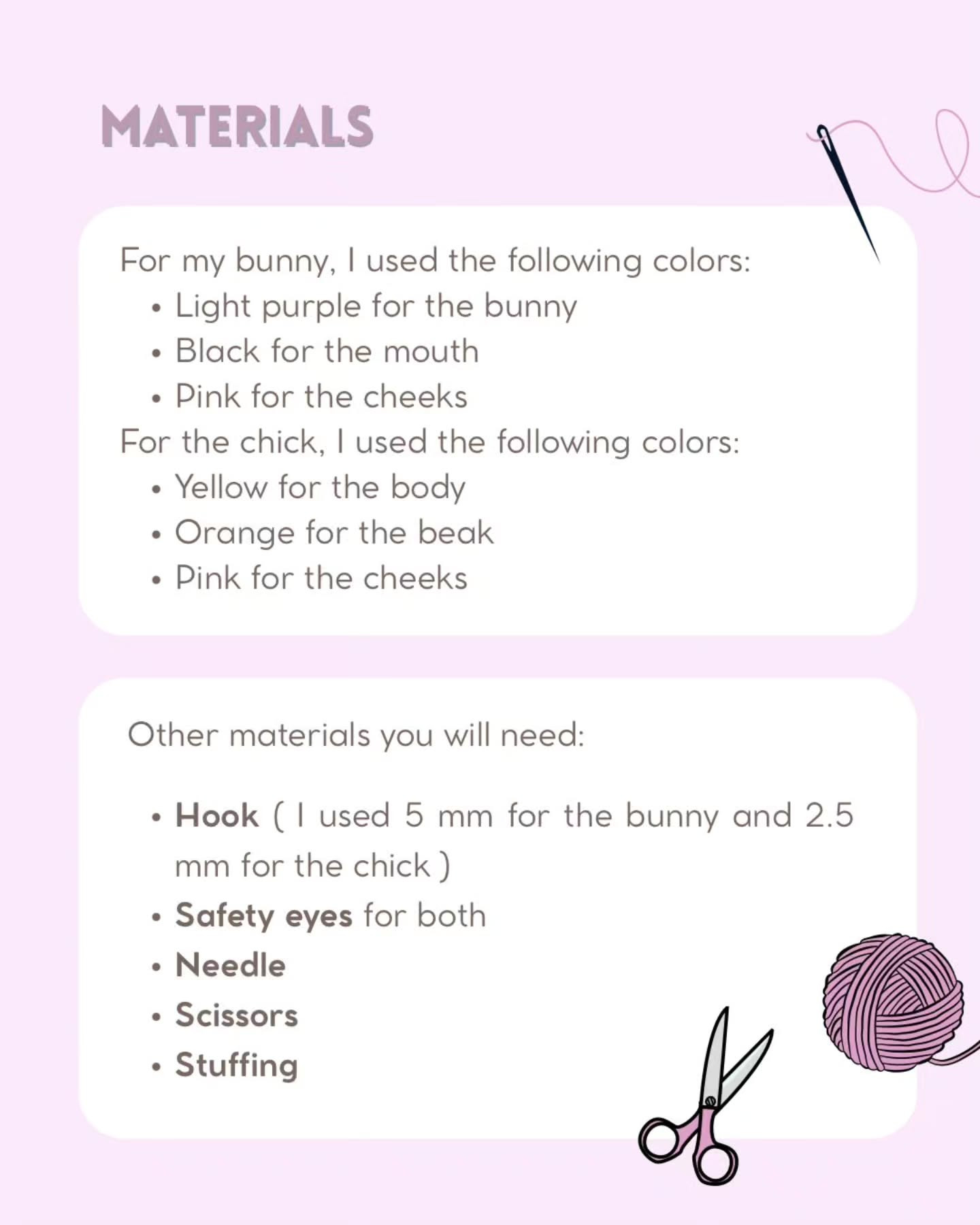 Cute Crochet Bunny and Chick Amigurumi Free Pattern