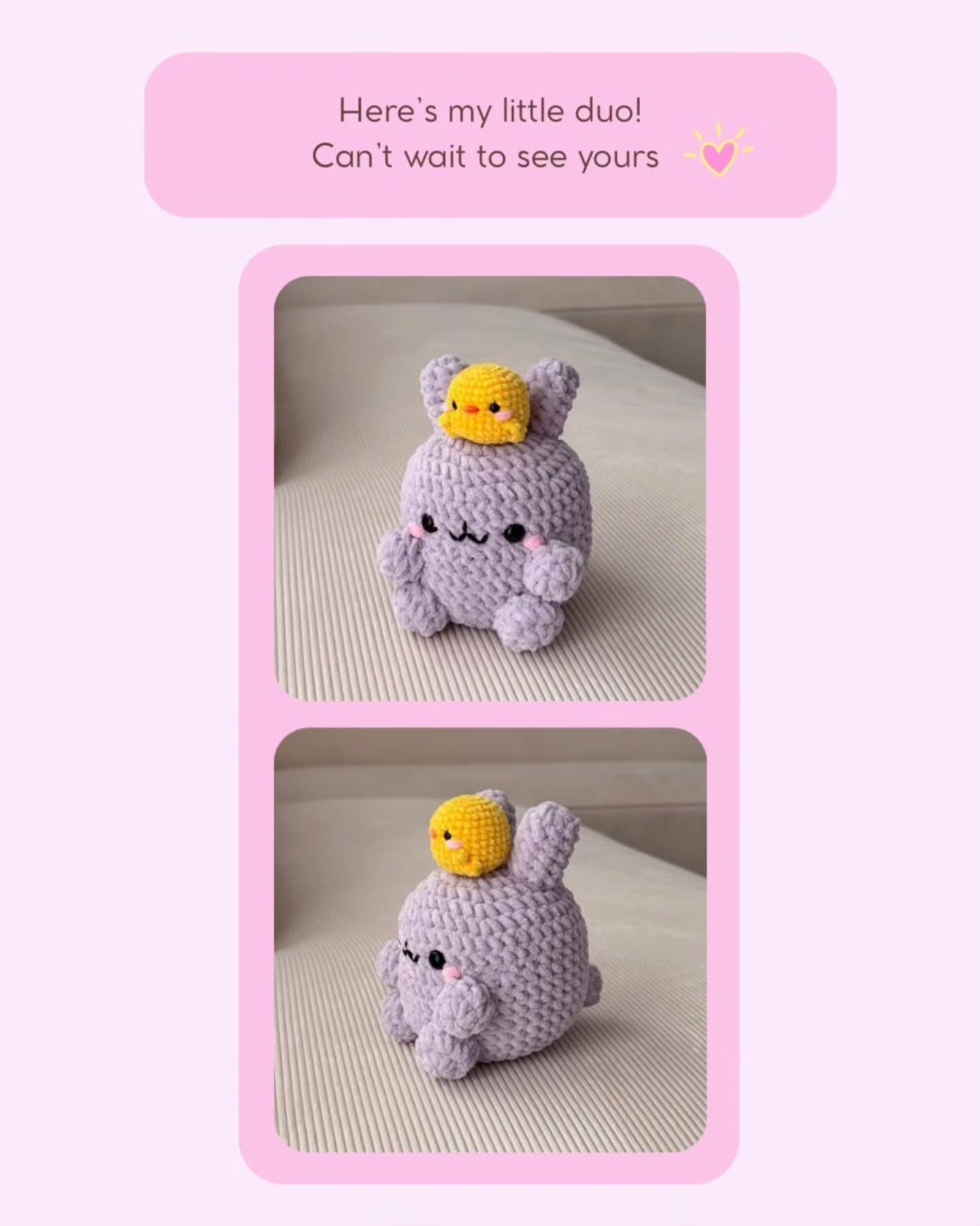 Cute Crochet Bunny and Chick Amigurumi Free Pattern