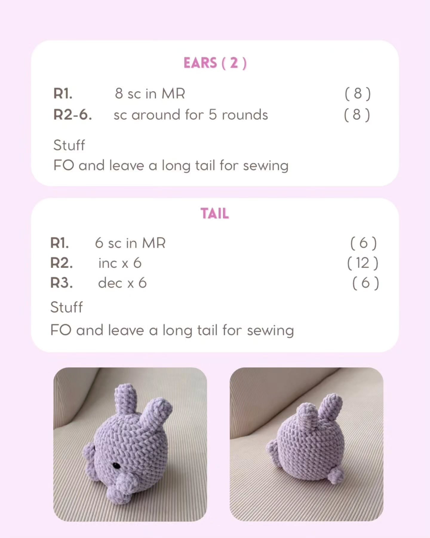 Cute Crochet Bunny and Chick Amigurumi Free Pattern