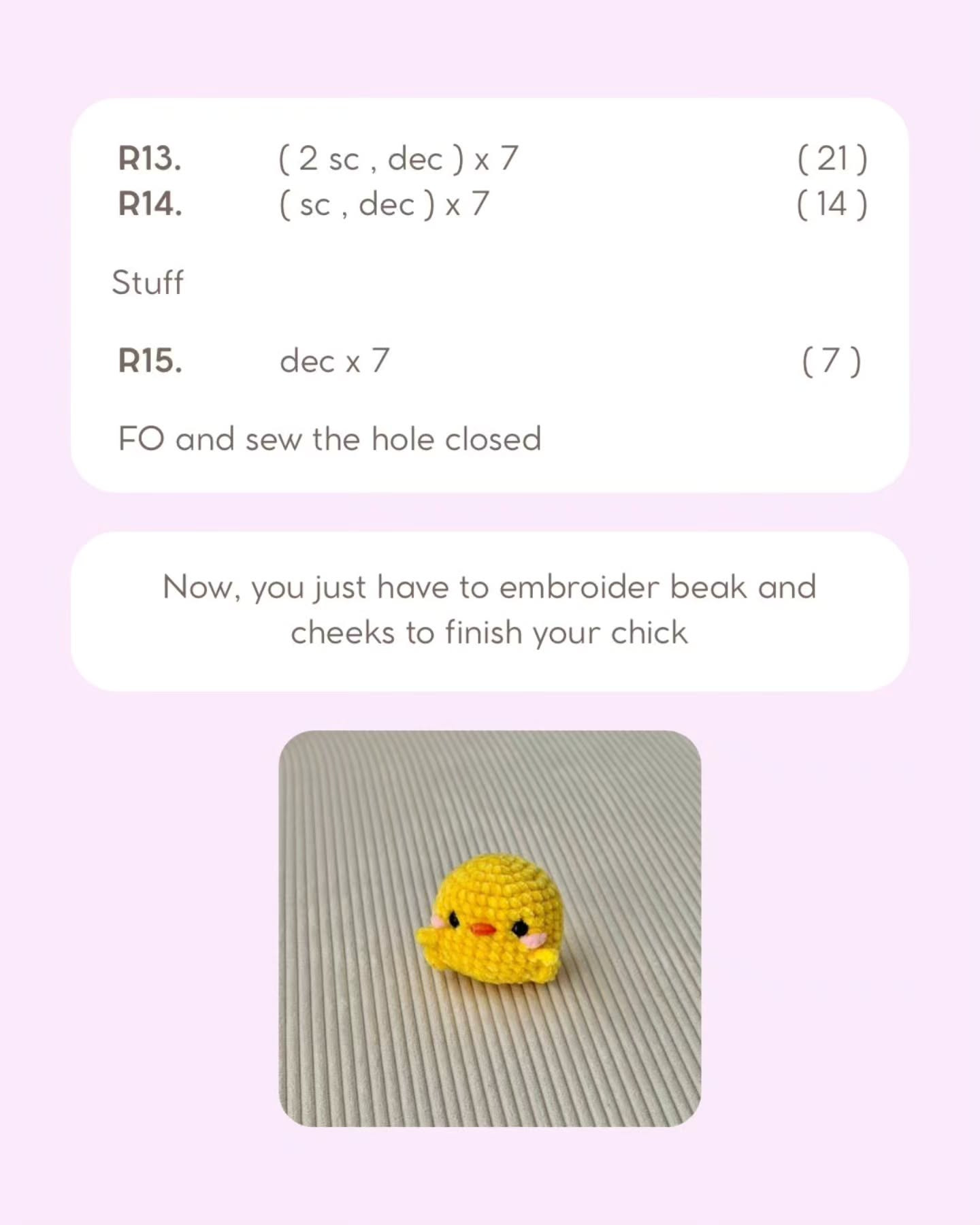 Cute Crochet Bunny and Chick Amigurumi Free Pattern