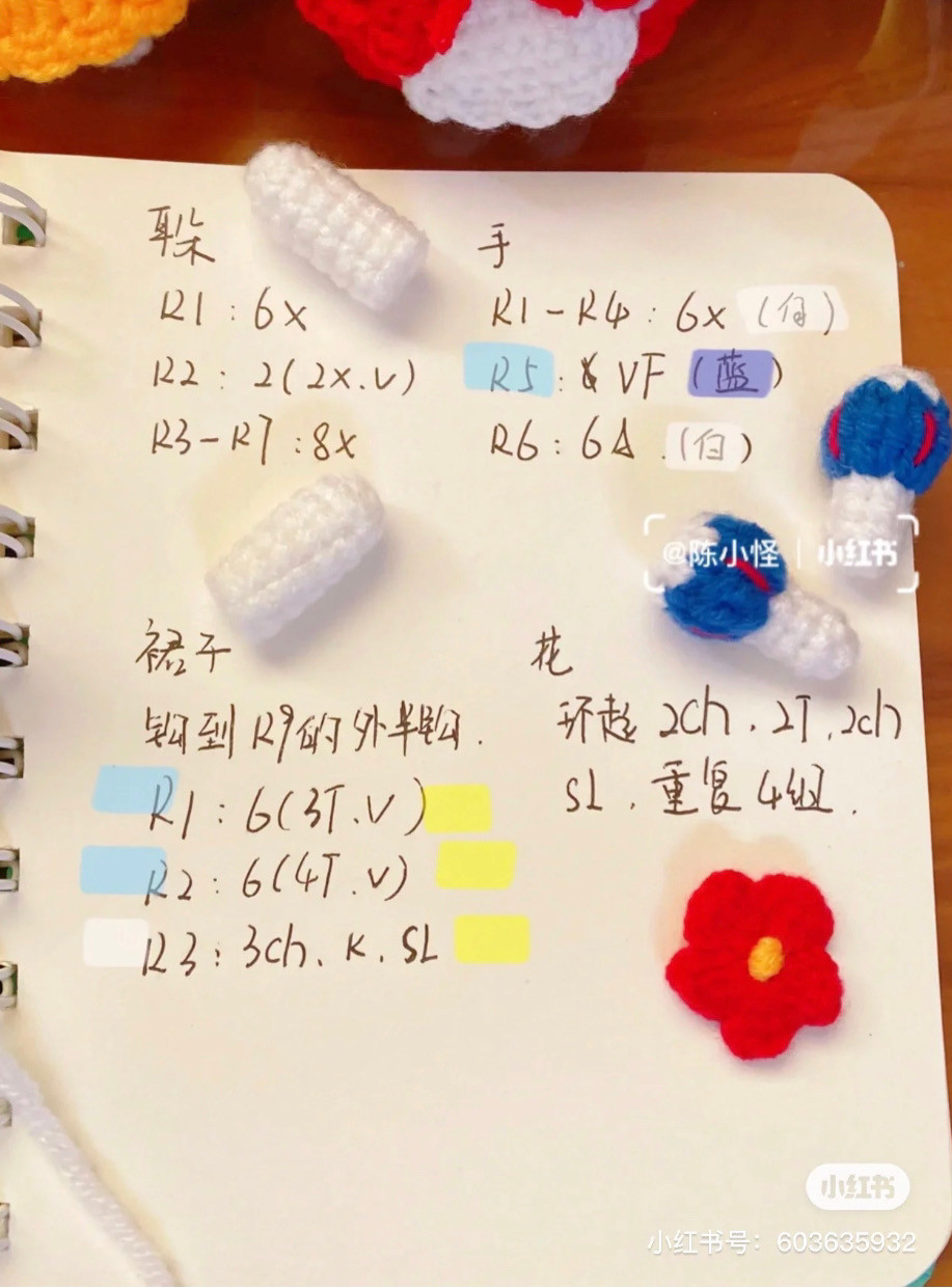 Cute Crochet Bunny Keychains in Pink and Blue Dresses