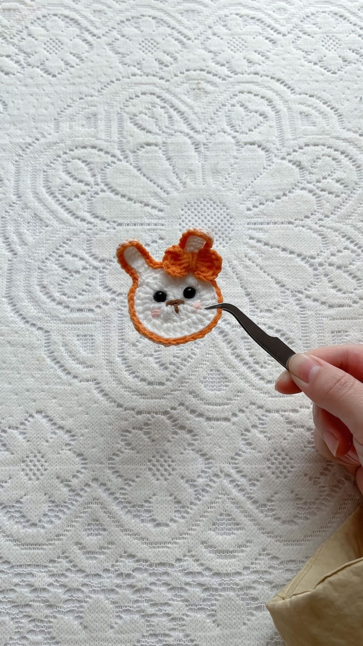 Cute Crochet Bunny Pattern with Orange Bow