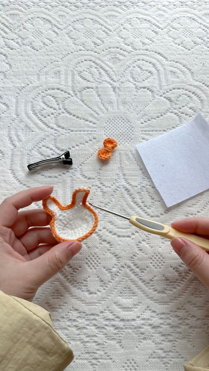 Cute Crochet Bunny Pattern with Orange Bow
